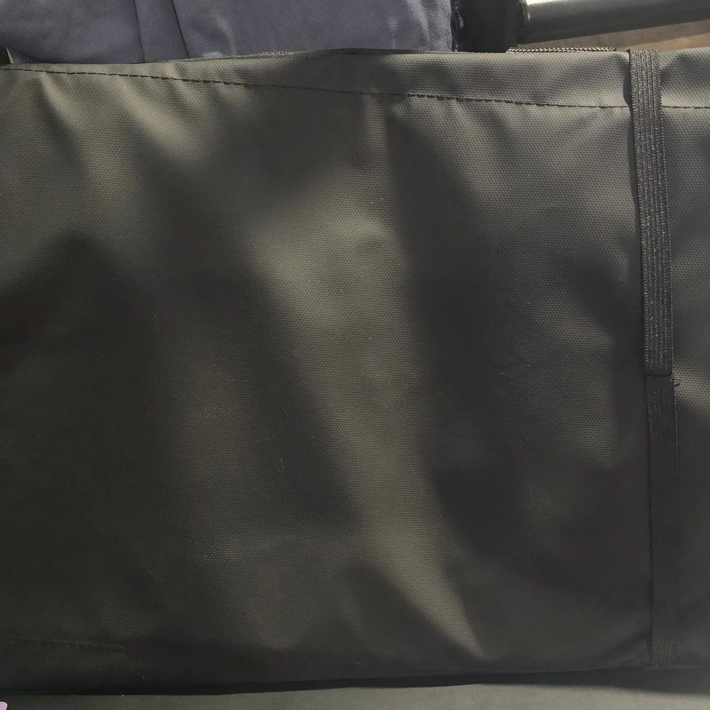 Adidas Black Duffel Bag with White Stripes